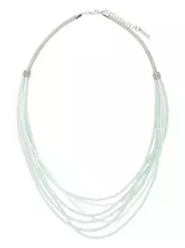 Многослойное колье с кристаллами Peserico, серебяный