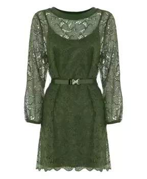Многослойное кружевное платье Kocca, зеленый