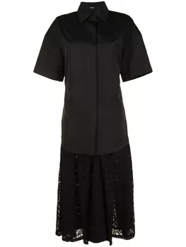 Многослойное кружевное платье со складками Goen.J, черный