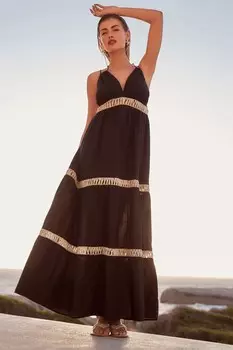 Многослойное летнее платье Next, черный