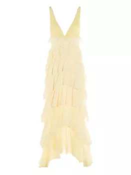 Многослойное макси-платье Elisabetta Franchi, желтый