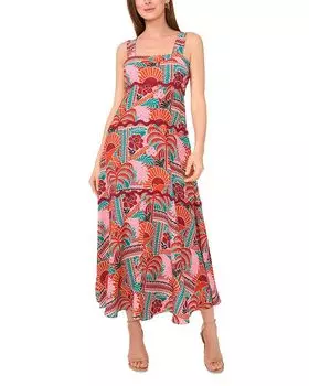 Многослойное макси-платье с отделкой в виде рюш VINCE CAMUTO, мультиколор