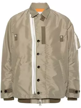 Многослойное пальто sacai, зеленый