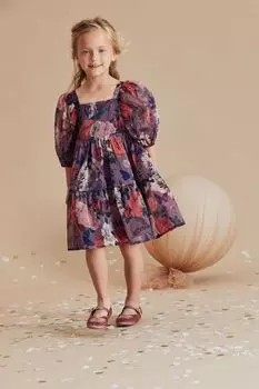 Многослойное платье из органзы Next, розовый