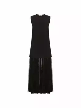 Многослойное платье макси Jil Sander, черный