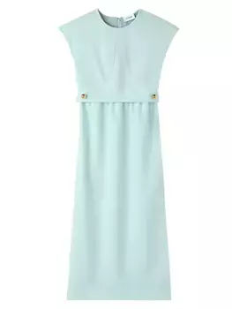 Многослойное платье миди из эластичного кади St. John, цвет mint