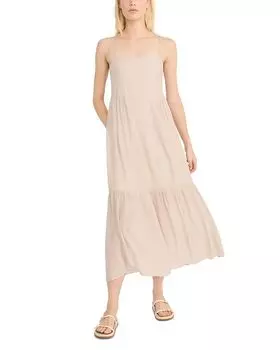 Многослойное платье миди Luxely, коричневый/бежевый