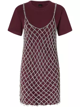 Многослойное платье миди PINKO, красный