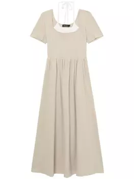 Многослойное платье миди с вырезом халтер tout a coup, бежевый