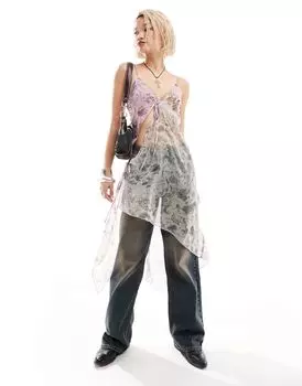 Многослойное платье на бретелях Reclaimed Vintage с цветочным принтом