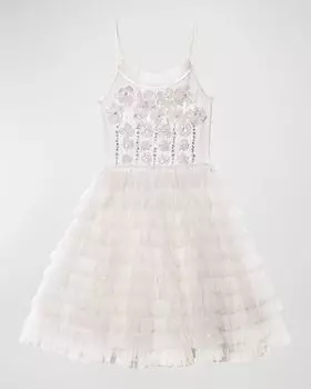 Многослойное платье-пачка Dasher для девочек, размер 2–11 Tutu Du Monde, цвет Milk