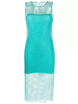 Многослойное платье Patrizia Pepe, украшенное кристаллами, зеленый