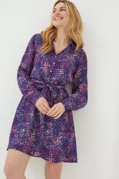 Многослойное платье-рубашка FatFace Charlie в горошек Fat Face, синий