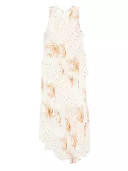 Многослойное платье с цветочным принтом Ulla Johnson, нейтральный