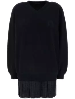 Многослойное платье с длинными рукавами Balenciaga, синий