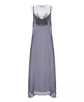 Многослойное платье с принтом Kocca, белый