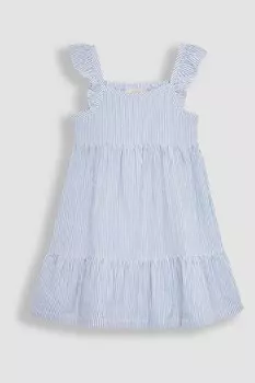 Многослойное платье с рюшами на плечах Jojo Maman Bb, синий