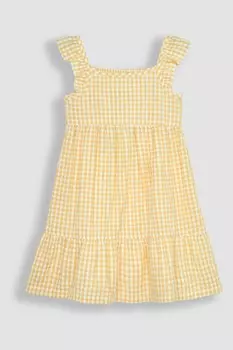 Многослойное платье с рюшами на плечах Jojo Maman Bb, желтый