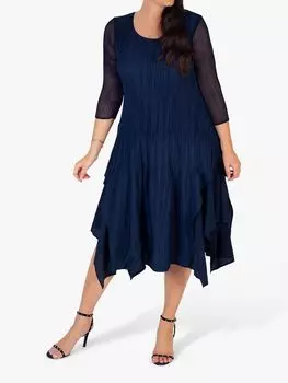 Многослойное платье со складками chesca Crush, темно-синий