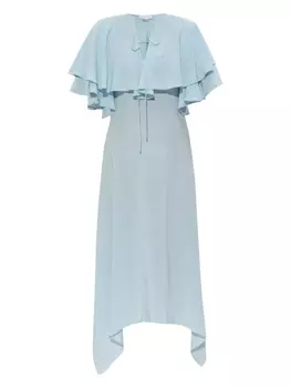 Многослойное полупрозрачное платье миди Stella McCartney, синий