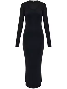 Многослойное шерстяное платье Jil Sander, черный