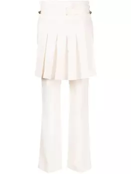 Многослойные брюки из вирджинской шерсти FENDI, розовый