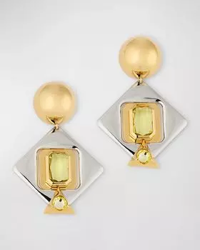 Многослойные серьги с геометрическим рисунком Saint Laurent, цвет Souffremul