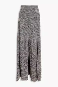 Многослойные широкие брюки вязки крючком, украшенные пайетками. MISSONI, коралловый