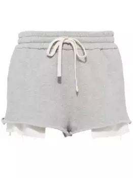 Многослойные шорты MIU MIU, серый