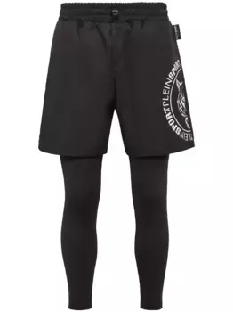 Многослойные тайтсы с логотипом Plein Sport, черный
