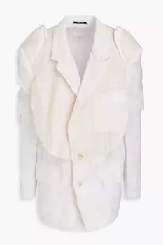 Многослойный блейзер из шелкового жоржета MAISON MARGIELA, слоновая кость