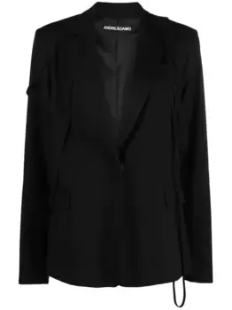 Многослойный блейзер с заостренными лацканами ANDREDAMO, черный