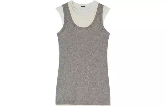 Многослойный хлопковый топ JIL SANDER, Heather Gray