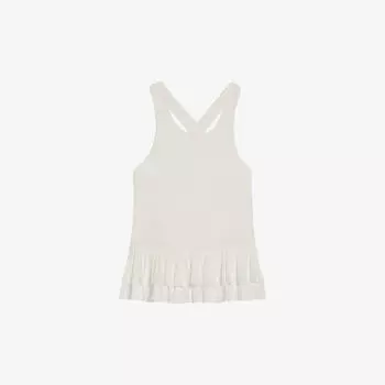 Многослойный хлопковый топ с оборками Claudie Pierlot, цвет naturels