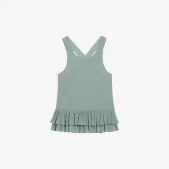 Многослойный хлопковый топ с оборками Claudie Pierlot, цвет verts