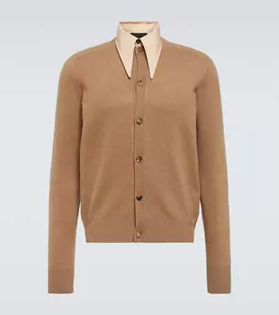 Многослойный кашемировый кардиган Prada, Cammello