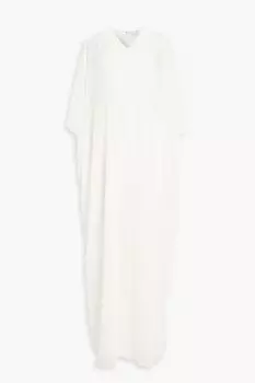 Многослойный комбинезон Nyla из эластичного крепа и шифона HALSTON, слоновая кость