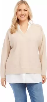 Многослойный свитер Karen Kane, песок