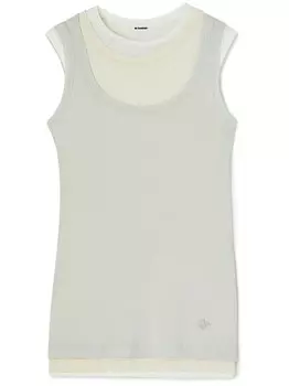 Многослойный топ без рукавов Jil Sander, серый