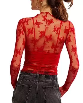 Многослойный топ Free People Lady Lux, красный