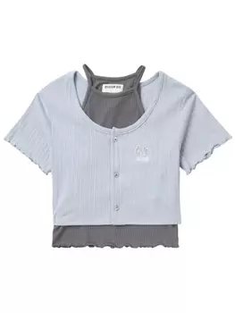 Многослойный топ в рубчик Musium Div., синий