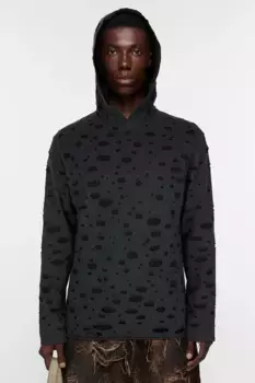 Многослойный трикотажный топ Acne Studios, выцветший черный