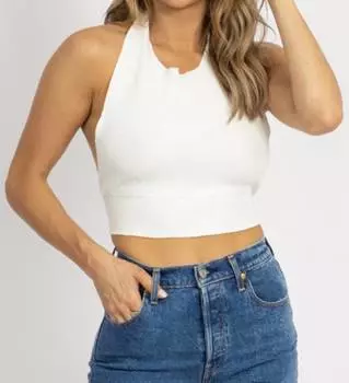 Многослойный трикотажный топ белого цвета с завязками Blue Blush