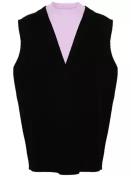 Многослойный трикотажный топ JIL SANDER, черный