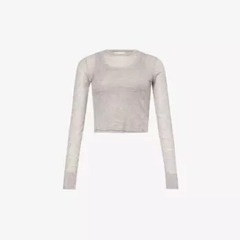 Многослойный вязаный топ с длинными рукавами Adanola, серый