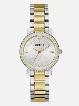 Многотональные аналоговые часы Guess Factory, серебряный/золотой