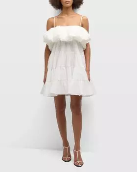 Многоуровневое мини-платье Dellwood Acler, цвет Ivory