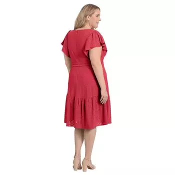 Многоуровневое платье миди с оборками London Times больших размеров London Times, белый