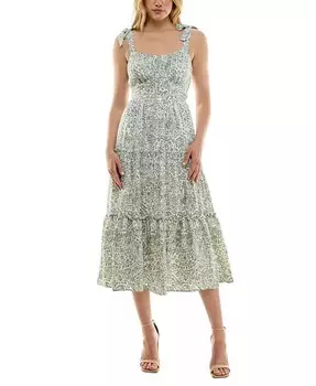 Многоуровневое расклешенное платье миди с завязками для юниоров Trixxi, белый