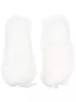 Mnot меховые варежки, белый
